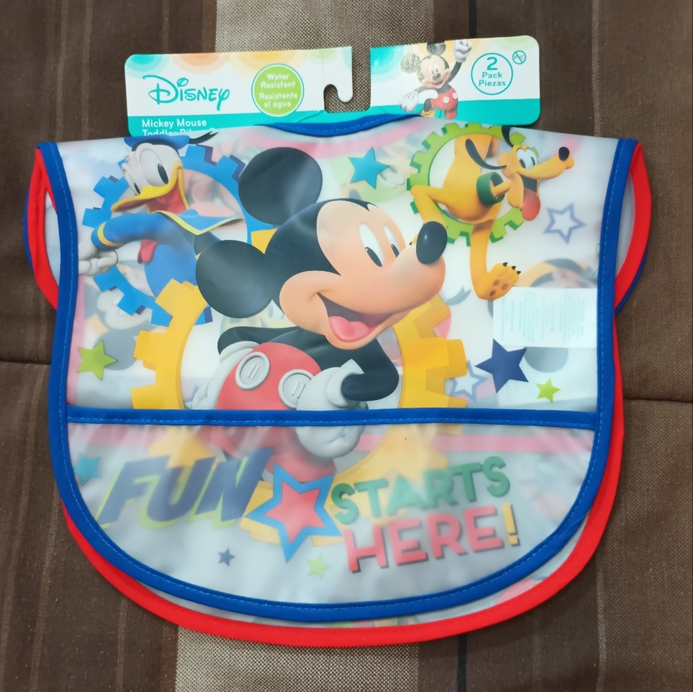 Kids Toddler Disney Fun Starts Here Bib 2‎ Pack